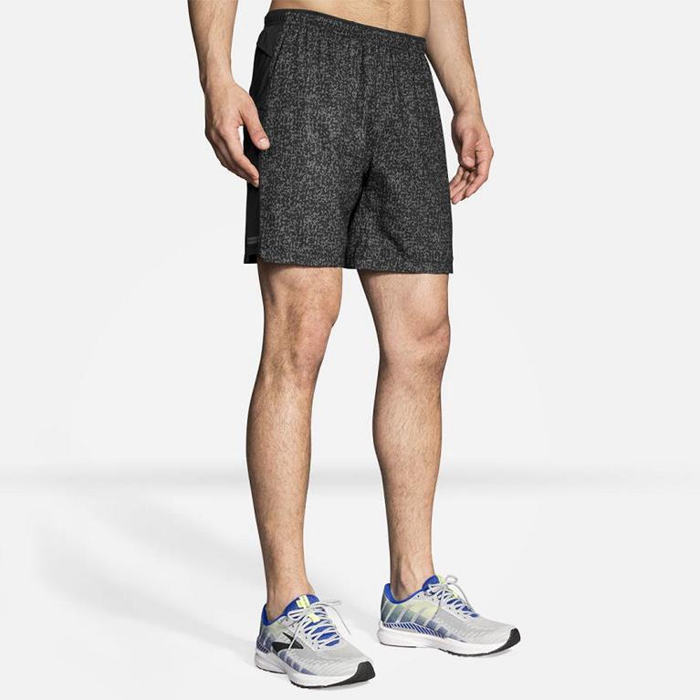 Brooks Sherpa 7 2-in-1 Running Shorts - Men's - Grey (98340-GEPY)